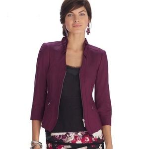 White House Black Market Perfect Form Ponte Burgundy Jacket sz 8